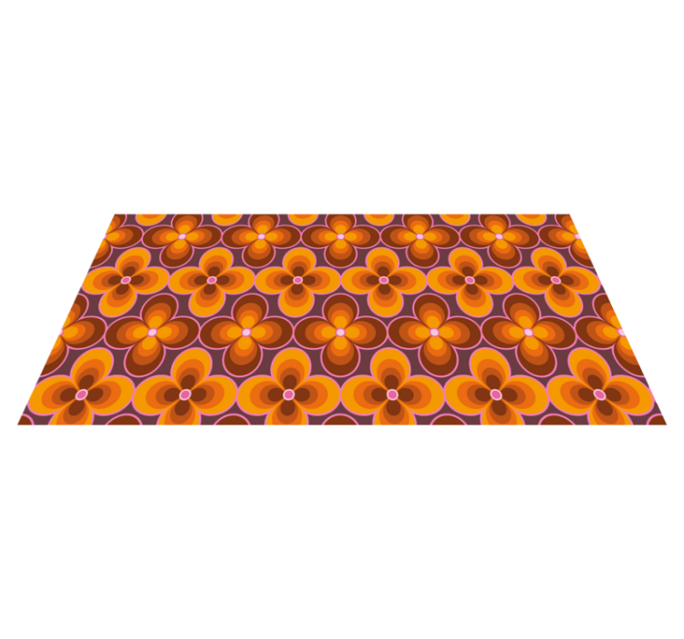 Flower retro groovy pattern rectangular rug - TenStickers