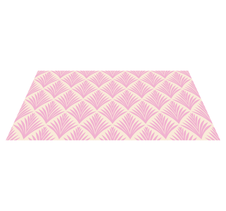 Pastel pink palm retro pattern rectangular rug - TenStickers