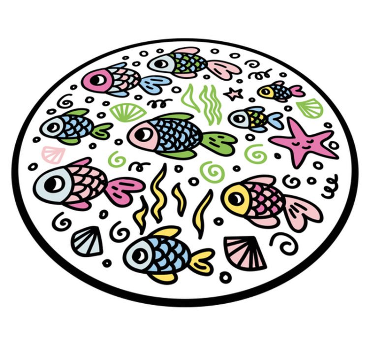 Colorful fish patterns animal mat - TenStickers
