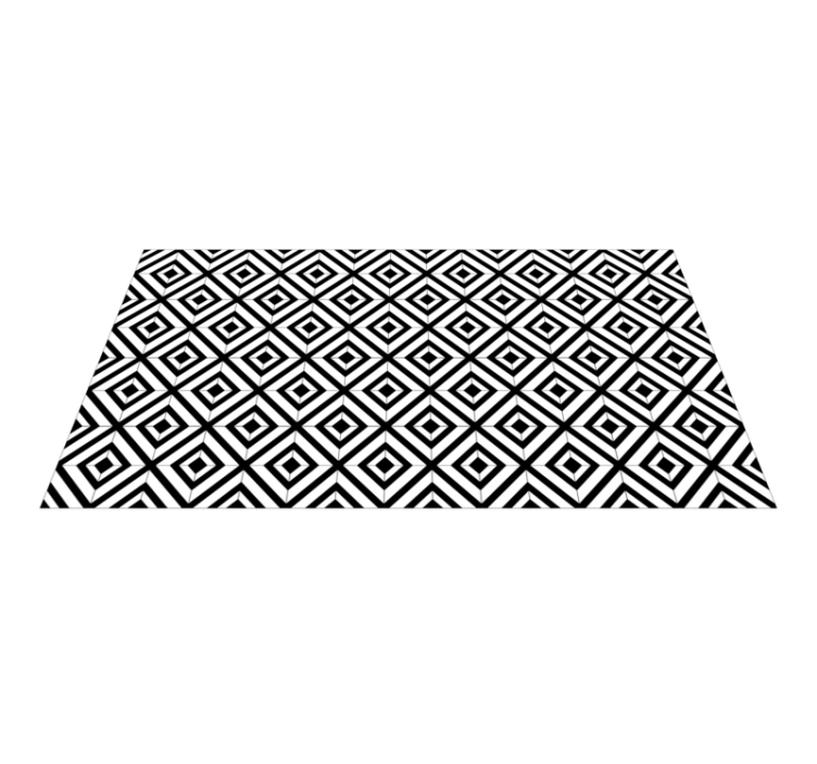 Black and white diamonds geometric rug - TenStickers