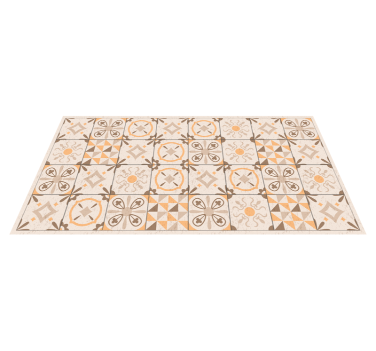 Vintage Tile Motifs marble rug - TenStickers