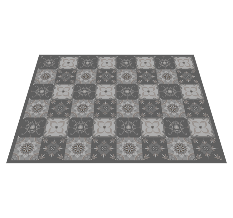 Gray vintage mosaic pattern tile carpet - TenStickers