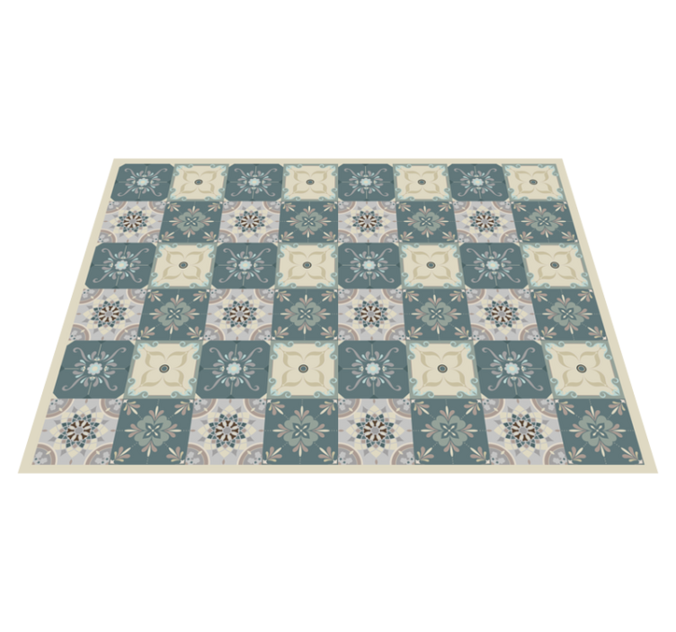 Mosaic rug with floral mosaic design - TenStickers