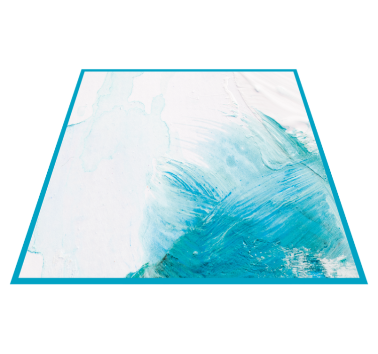 Aqua brush strokes texture rug - TenStickers