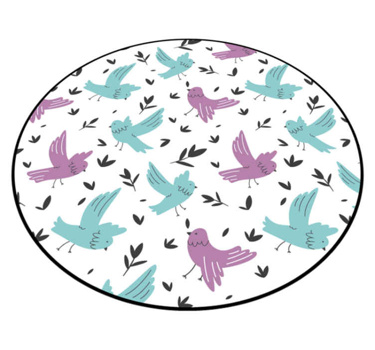 Blue and purple birds nature rug - TenStickers