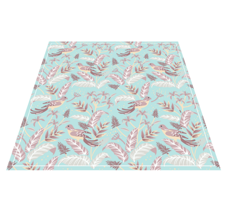 Botanical Avian Motif floral rug - TenStickers
