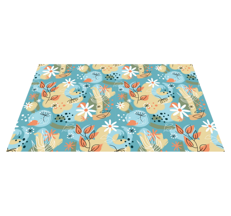 Floral rug with blooming abstract designs - TenStickers