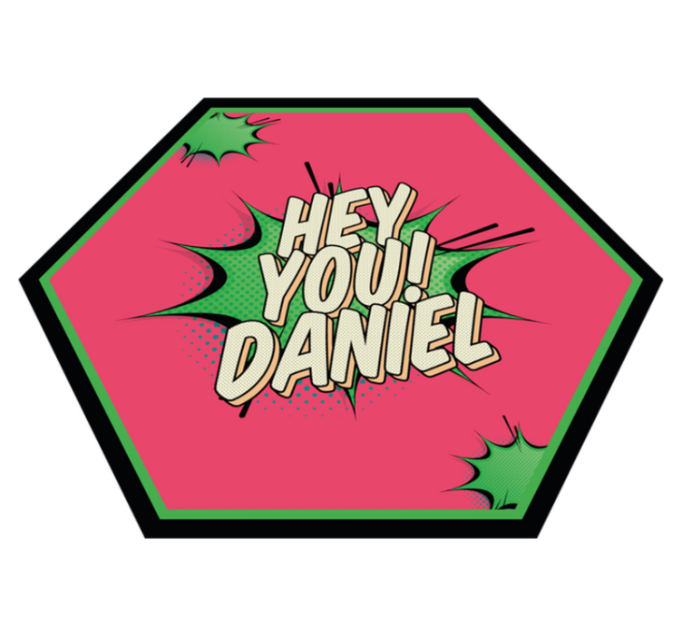 Comic Style Greeting custom floor mat - TenStickers