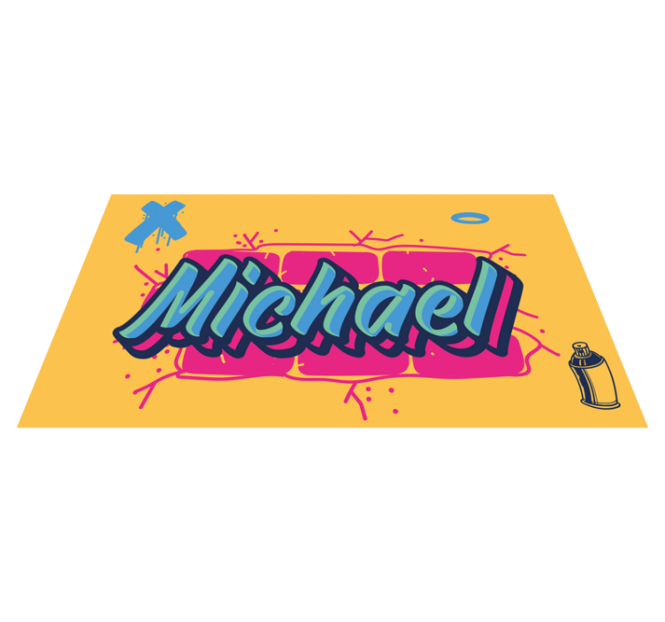 Graffiti custom name kids rug - TenStickers