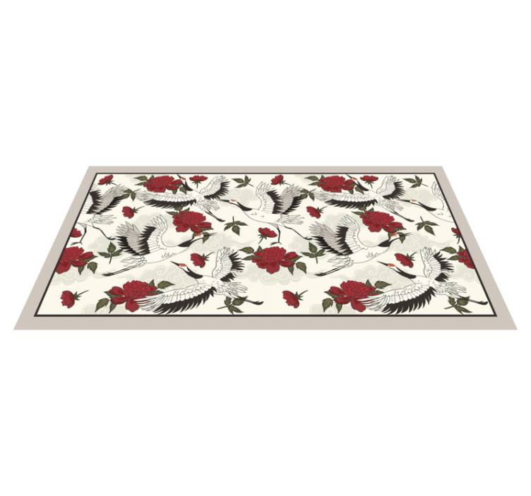 Elegant Crane Pattern nature rug - TenStickers