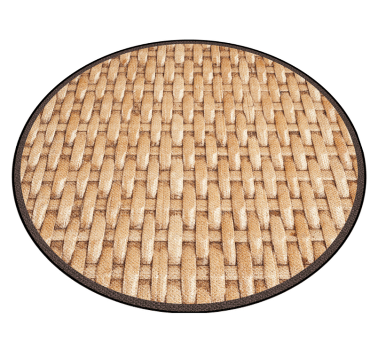 Woven Natural Tones circular rug - TenStickers