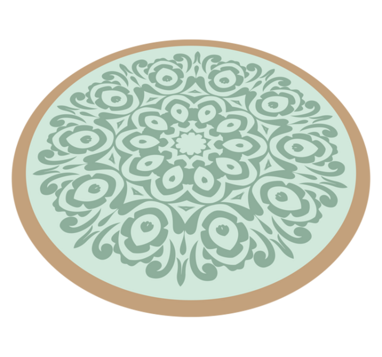 Round Botanical Arrangement mandala rug - TenStickers