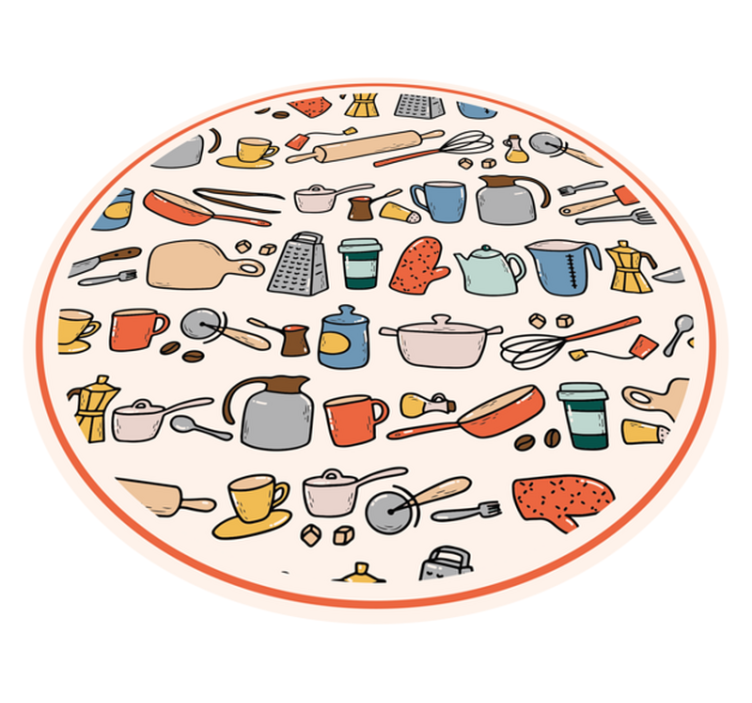 Kitchen vinyl mat for kitchen utensil collection - TenStickers