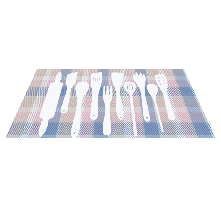 Cooking Utensil Silhouettes kitchen mat - TenStickers
