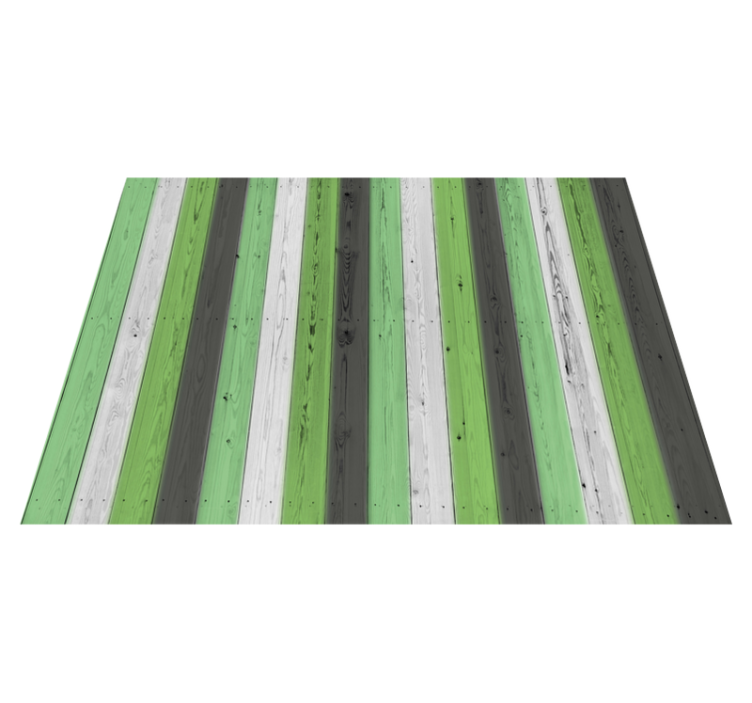 Green striped Panels wood effect rug - TenStickers