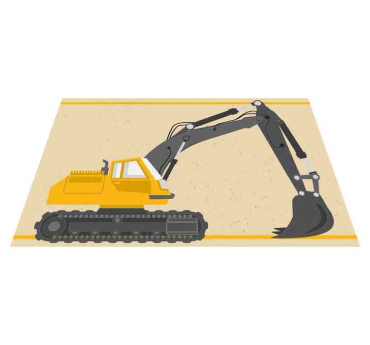 Excavator illustration kids rug - TenStickers