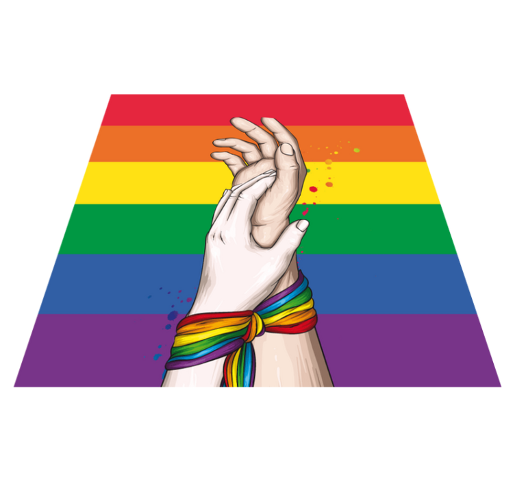 Unity hands rainbow event carpet - TenStickers