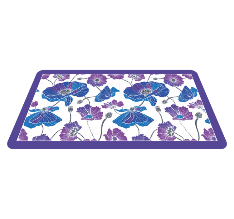 Blue botanical dream floral rug - TenStickers