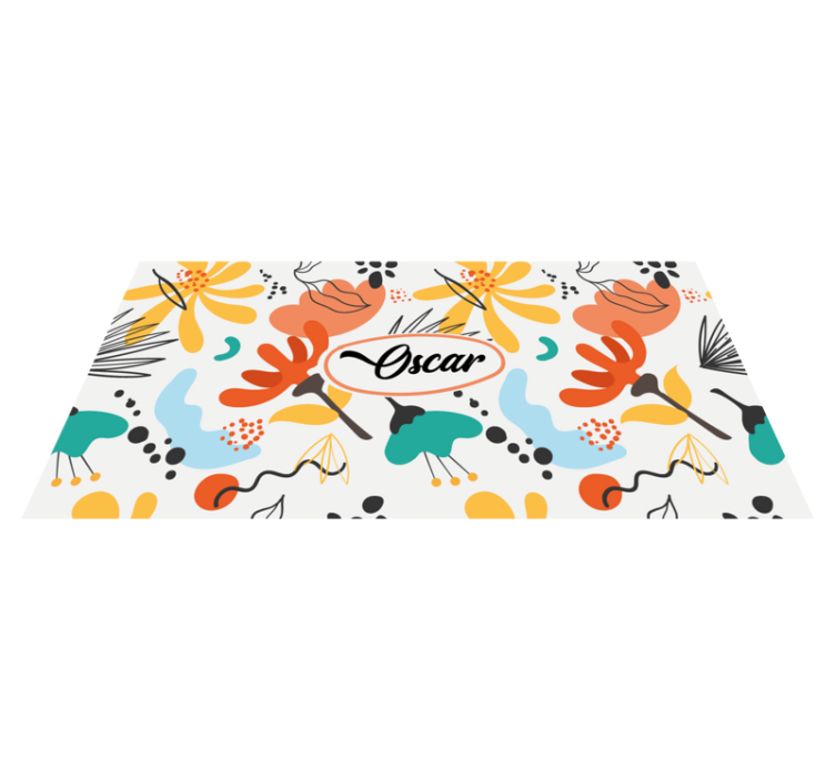 Abstract art with bright colors floral rug - TenStickers