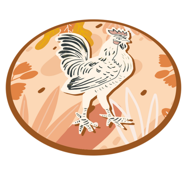 Delightful rooster animal mat - TenStickers