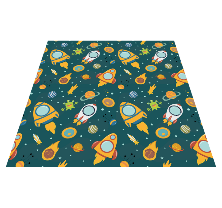 Rocket space adventure star rug - TenStickers