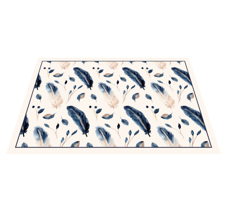 Feathered botanical motif animal mat - TenStickers