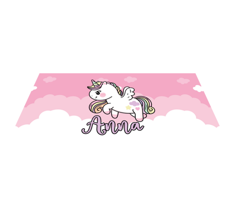 Customisable pink unicorn kids rug - TenStickers