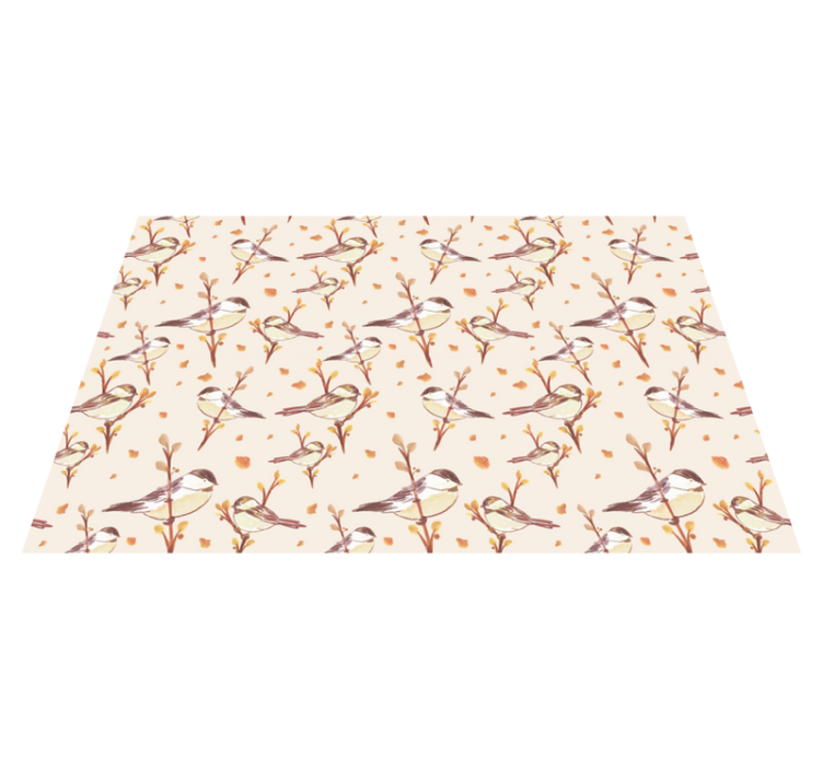 Enchanting Bird Motifs floral rug - TenStickers