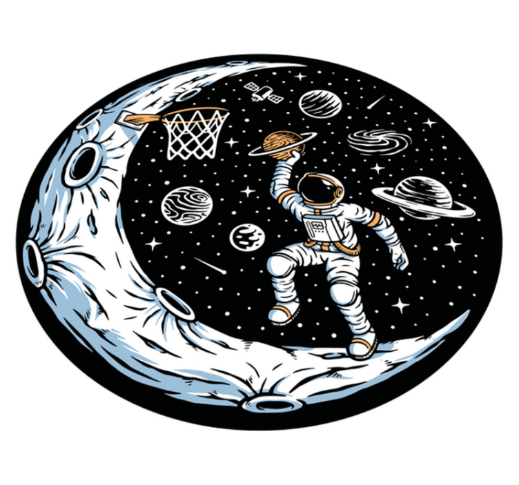 Astronaut Dunking star rug - TenStickers