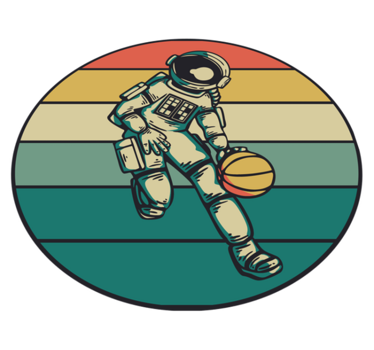 Vintage basketball astronaut  bedroom rug - TenStickers
