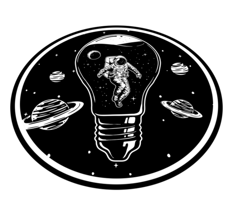 Cosmonaut in Lightbulb star rug - TenStickers