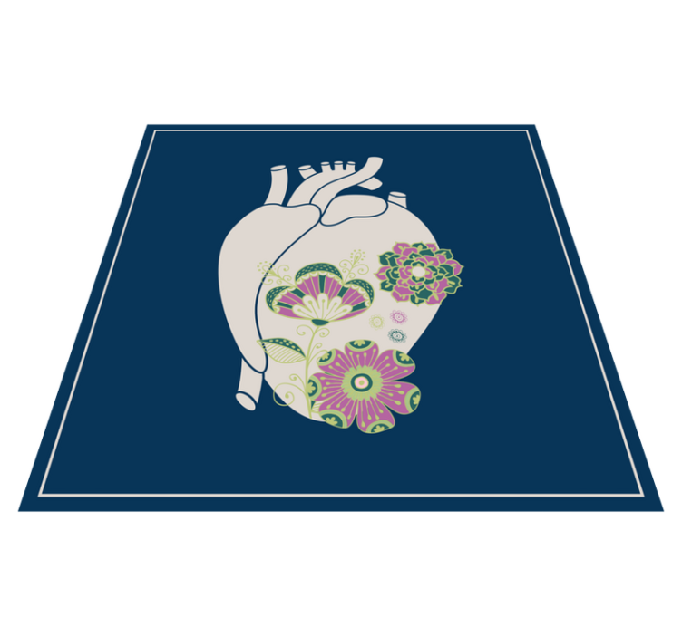 Heart Floral Pattern nordic rug - TenStickers