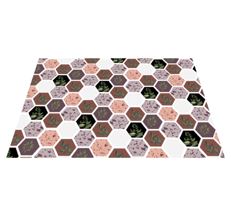 Hexagonal Leaf Pattern nature rug - TenStickers