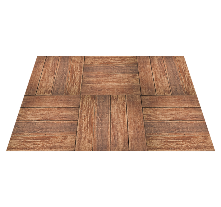 Plank brown texture wood effect rug - TenStickers