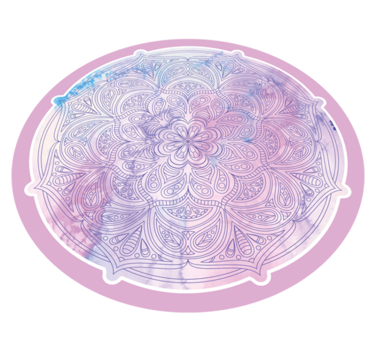 Pastel pink floral mandala rug - TenStickers