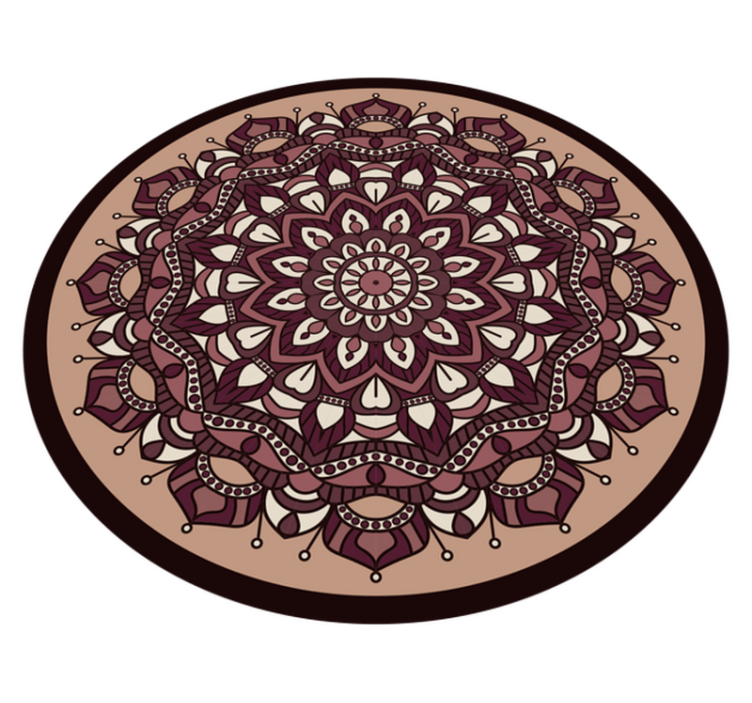 Brown complex motif mandala rug - TenStickers