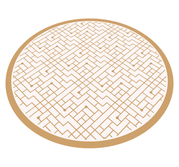Stylish golden element geometric rug - TenStickers