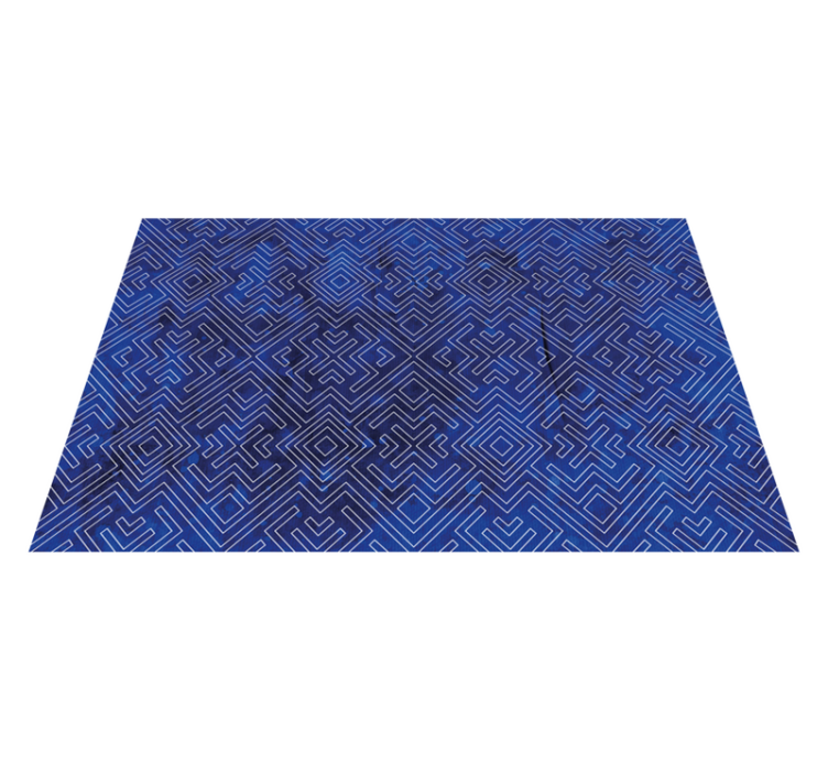 Navy tribal design geometric rug - TenStickers