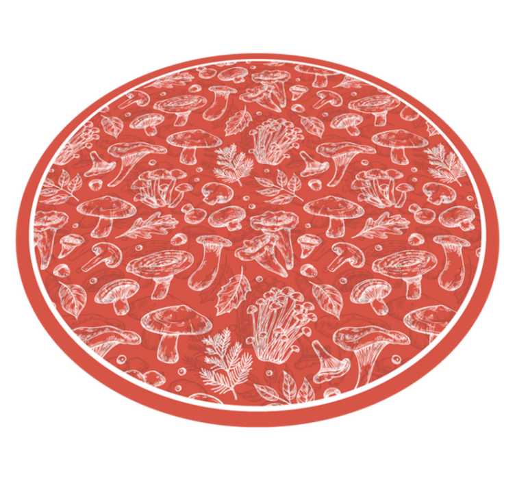 Mushroom Illustration nature rug - TenStickers