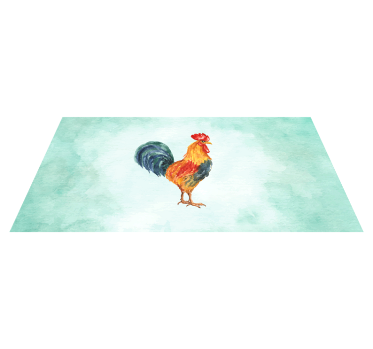 Aquarella rooster artwork animal mat - TenStickers