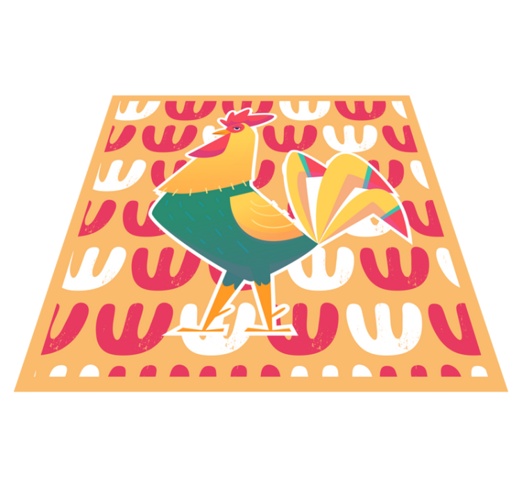 Colorful Rooster Art animal mat - TenStickers