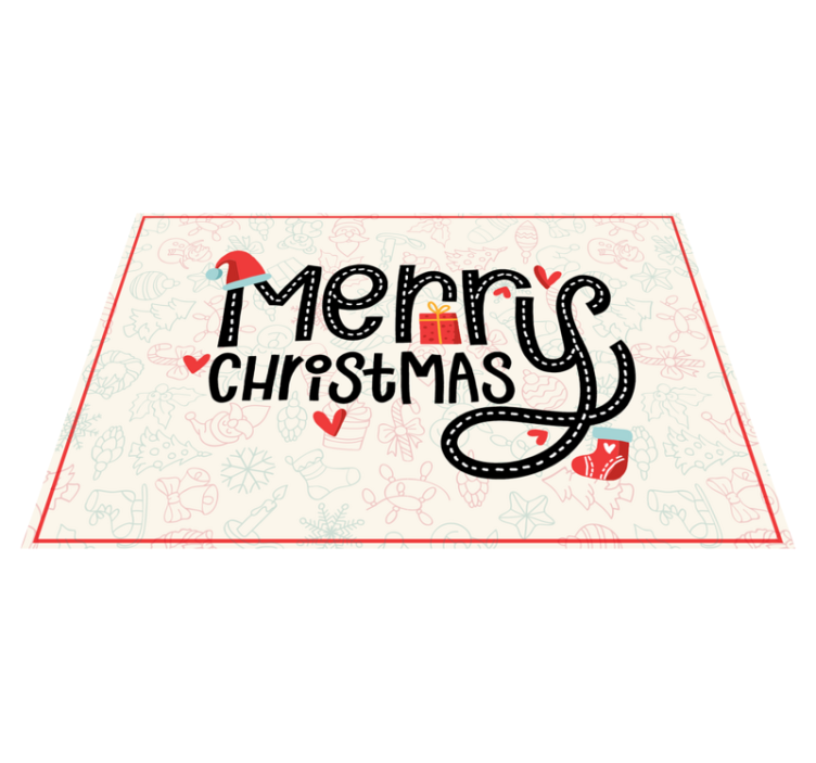 Cheerful greeting christmas rug - TenStickers