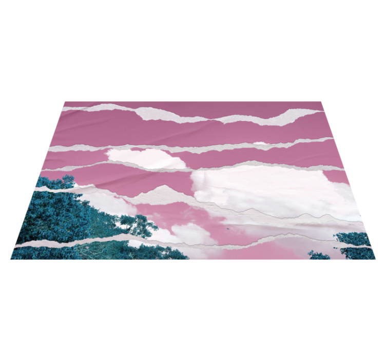 Pink ripped sky nature rug - TenStickers