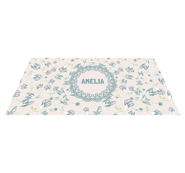 Floral design with name bedroom carpet - TenStickers