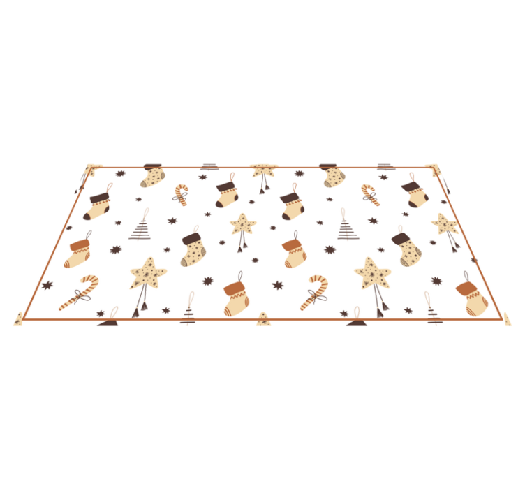 White holiday celebrations christmas rug - TenStickers