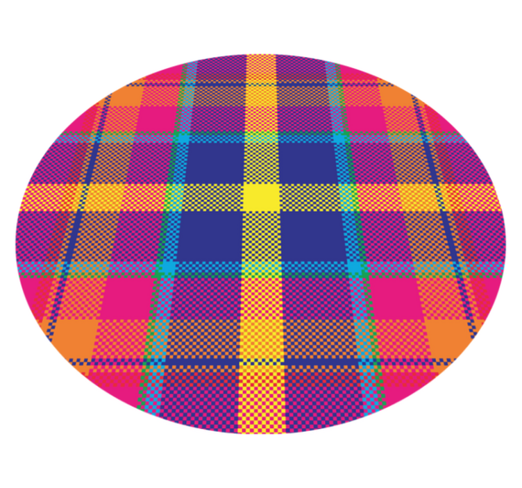 Colorful Plaid Pattern geometric rug - TenStickers