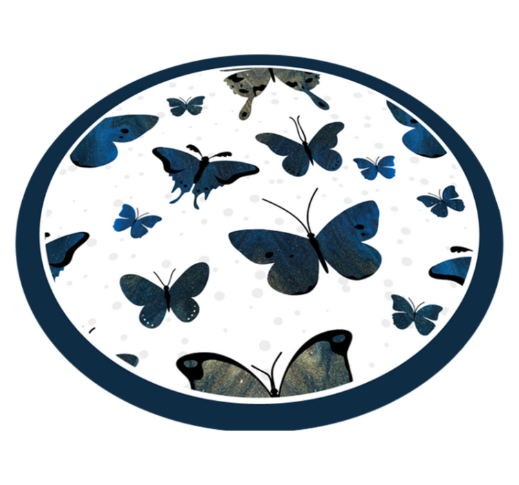 Blue butterflies motif animal mat - TenStickers
