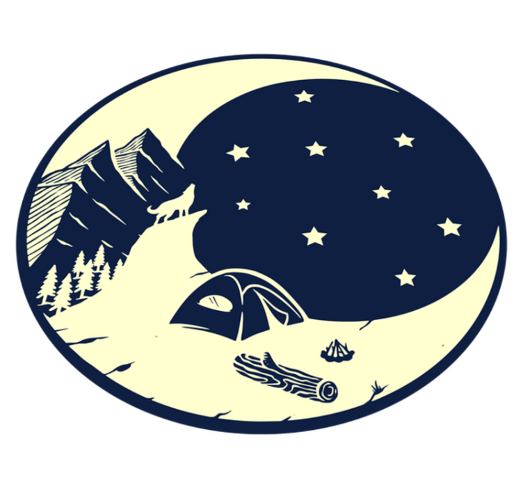Moonlit Camping Scene nature rug - TenStickers