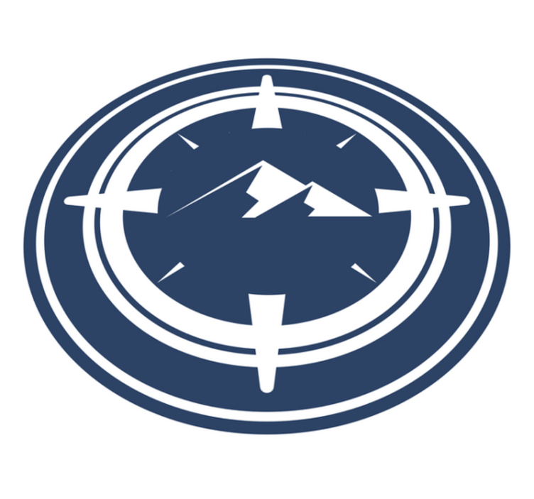 Compass Mountain Design circular rug - TenStickers