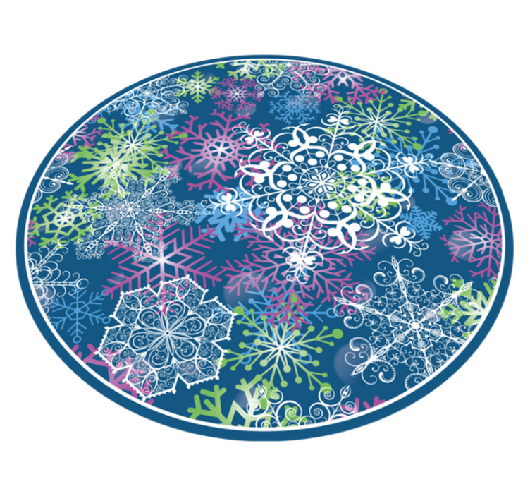 Colorful Snowflake Pattern christmas rug - TenStickers